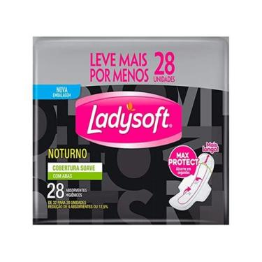 Imagem de Absorvente Ladysoft Suave Noturno com Abas 28 Unidades Leve mais Por m