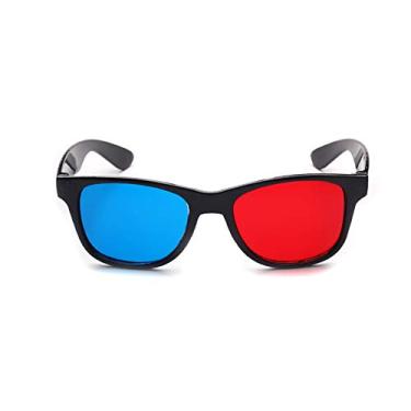 Imagem de 1 peça de óculos 3D vermelho e azul moldura de vídeo dimensional de filme de TV universal, óculos 3D para jogos de DVD para jogos de filmes 3D, óculos de visualização 3D, design simples e leve,