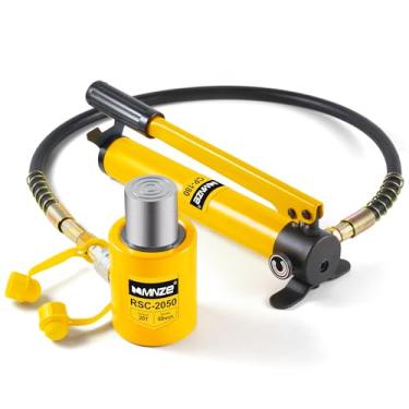 Imagem de MMNZE 20t 2 "curso conjuntos de macacos de cilindro hidráulico porta power ram jack kits cilindro de elevação de ação única retrai automaticamente com bomba manual hidráulica cp-180