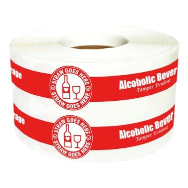 Imagem de Adesivos à prova de adulteração com canudo para bebidas alcoólicas 250 peças adesivos de tampa de bebida alcoólica 3,16 x 23 cm, selos de segurança seguros e invioláveis para copos de álcool, tampas