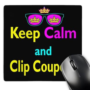 Imagem de 3drose CMYK Keep Calm Parody Hipster Crown and Sunglasses Keep Calm and Clip Cupons - Mouse pad