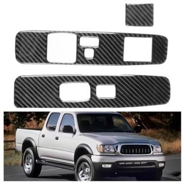 Imagem de IKUESM Compatible with Toyota Tacuma (Special Edition) 2001 2002 2003 2004 Black/Red Carbon Fiber Lift Panel Sticker 3pcs/set(Black)