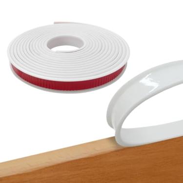 Imagem de KVZVK Protetor de Borda de Canal Em U Flexível Autoadesivo de 16,4 Pés, Faixa de Borracha para Folheado de Móveis, Protetor de Borda de Móveis Flexível Tpe para Reparo de Armários (1, Branco)