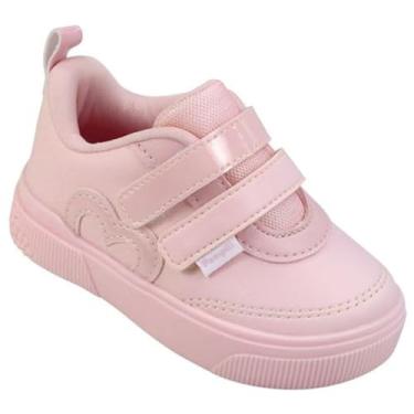 Imagem de Tênis Infantil Pampili Menina Yumi Colorido Calce Fácil Escolar Branco Rosa (Rosa, BR, Criança de 1 a 3 anos, Numérico, 21)