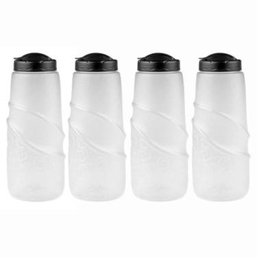 Imagem de 4 Garrafas De Água Jarra Suco Geladeira Tampa Higiênica 1 Litro (Preto)