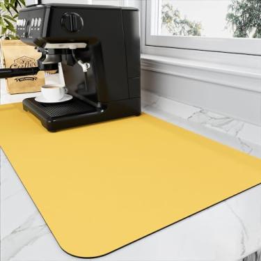 Imagem de HotLive Tapete De Café - Tapete De Bar De Café Para Bancadas, Acessórios De Bar De Café Que Se Encaixam Sob Cafeteira, Máquina De Café Expresso, Tapete De Secagem De Pratos Com Fundo De Borracha Abs
