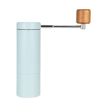 Imagem de YWJLQH Moedor de café manual, moedor de manivela, rebarba de aço inoxidável cnc, moinho, moedor de grãos de café para café expresso, casa, viagens, Azul