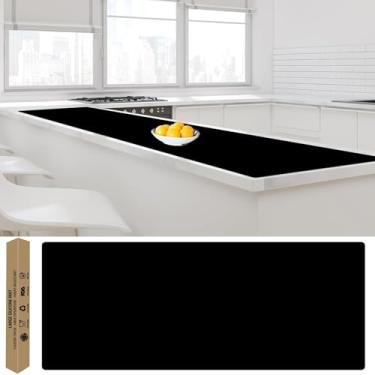Imagem de Os maiores tapetes de silicone para balcão de cozinha, 304,8 cm x 61 cm, extra grande, resistente ao calor, tapete protetor de bancada, impermeável, espesso, antiderrapante, tapetes multiuso, preto