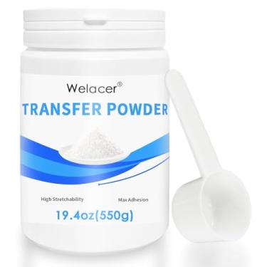 Imagem de Welacer Pó Dtf para Sublimação Em Algodão 550G / 1,21Lbs, Pó Adesivo Termofusível Pré-Tratado Dtf Branco para Todas As Impressoras de Transferência Impressão Direta Em Tecido Escuro Ou Preto
