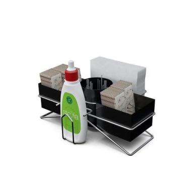 Imagem de Suporte de Mesa para Sachês e Guardanapos - Stolf, Preto