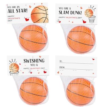 Imagem de Funeta 30 Bolas Antiestresse De Basquete Esportivo - Cartões Dia Dos Namorados Para Crianças Escola Sala Aula Presentes Troca Classe