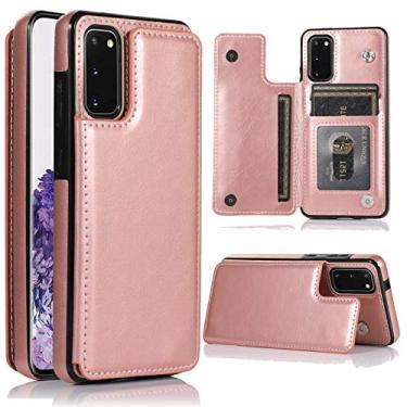 Imagem de ZYZX Capa carteira para Samsung Galaxy S10 Lite (2020), capa tipo carteira de dinheiro, Galaxy M80S PU com suporte para cartão, fecho duplo e capa de telefone durável à prova de choque para Samsung