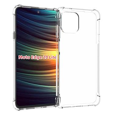 Imagem de USTIYA Capa para Motorola MOTO Edge 20 Lite Case Uso Resistente, Bumper Absorção Choques em TPU Transparente capinha Protector Câmera Espessamento nas Quatro Pontas da Carcasa