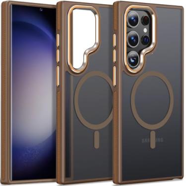 Imagem de MALEWOLF Capa para Samsung Galaxy S24 Ultra compatível com Magsafe, Slim Matte S24 Ultra [tecnologia antiderrapante aprimorada] [proteção contra quedas], capa translúcida para Samsung S24 Ultra