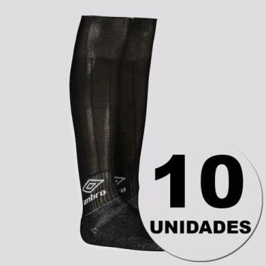 Imagem de Kit 10 Meiões Umbro Classic Preto, 39-43
