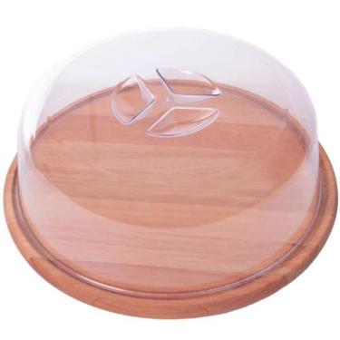 Imagem de Boleira de Madeira com Tampa Acrílica 31cm Essence Suporte para Bolos 