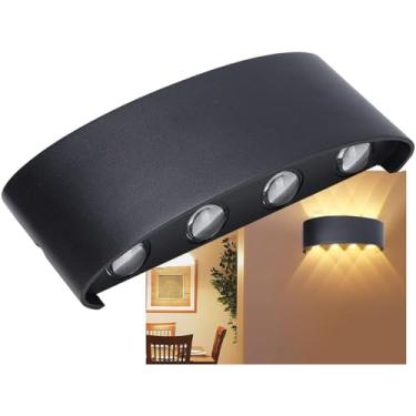 Imagem de Arandela Luminaria Parede 8w Iluminaçao 8 Fachos Luz Led Decoraçao Segurança Casa Rua Garagem Varanda Muro Quintal Jardim Predio