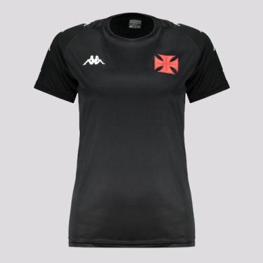 Imagem de Camisa Kappa Vasco Supporter Element Feminina Preta, GG