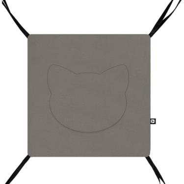 Imagem de Cama Suspensa Dupla Face para Gatos YOLOPET – Conforto Antiestresse, 40x40cm, Cores Variadas (Cinza Grafite)