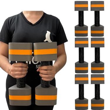 Imagem de Kit 3 Pares de Halteres Hidroginástica Em EVA 2 A 3 Kg DF4012-CZ Cinza/Laranja Dafoca Sports
