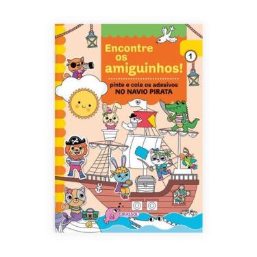 Imagem de Encontre Os Amiguinhos! No Navio Pirata - Pinte E Cole Os Adesivos