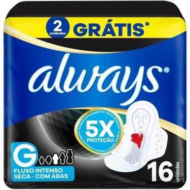 Imagem de Always Noturno Seca Absorvente com Abas G 16 Unidades