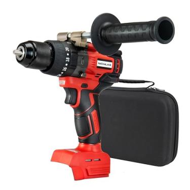 Imagem de Furadeira sem fio compatível com baterias Milwaukee M18, mandril de bloqueio automático de metal de 1/5.1 cm, torque máximo de 150 Nm, 2 velocidades variáveis 20 + 3 posições, furadeira/chave