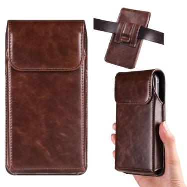 Imagem de Ephoou Capa de couro com clipe de cinto para iPhone 16 Pro Max/15/14/13, Samsung Galaxy S25 Ultra/S24/S23, Galaxy Z Fold 6/5/4 [fecho magnético] para atividades ao ar livre, trabalho e viagens