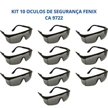 Imagem de Kit 10 Óculos Segurança Fenix Proteção Uv Antirrisco Danny CA 9722, Ci
