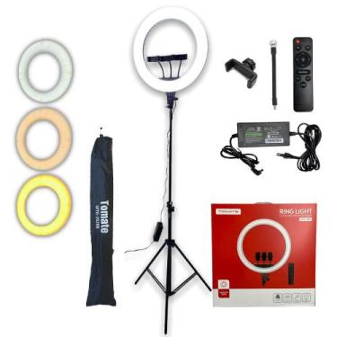 Imagem de Ring Light 14 Polegadas Portatil USB tripé 2mt Controle Luz - TOMATE