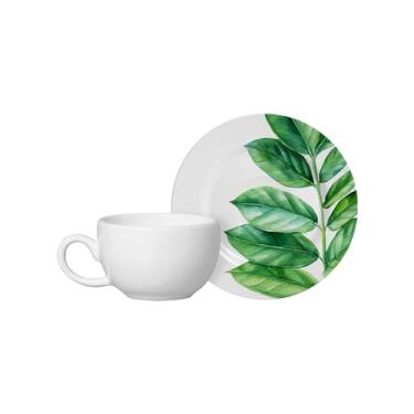 Imagem de Conjunto Alleanza de 6 Xícaras de Café Branca com pires Botânica
