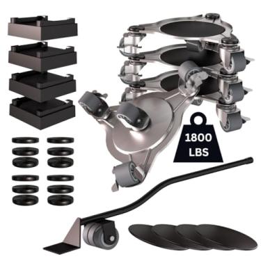 Imagem de Enmen Transportadores De Móveis Com Rodas - Aço Espesso 1800 Libras, Antiderrapantes Alavanca E Blocos Altura Ferramenta Elevação 360° Perfeita Para Armários, Sofás, Camas Eletrodomésticos Grande