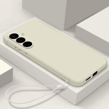 Imagem de Capa de silicone macio com cordão para Samsung Galaxy S23, S24, S25 Ultra, S22 Plus, S23, S24 FE, A55, A53, A54, A35, A15, A16, A25 5G, capa para celular, branca, cordão, para Samsung A16 5G