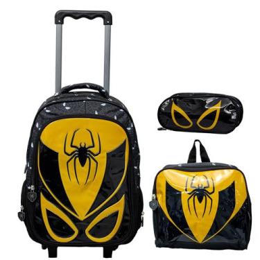 Imagem de Kit Mochila Escolar Infantil de Rodinhas com Lancheira e Estojo Yins e