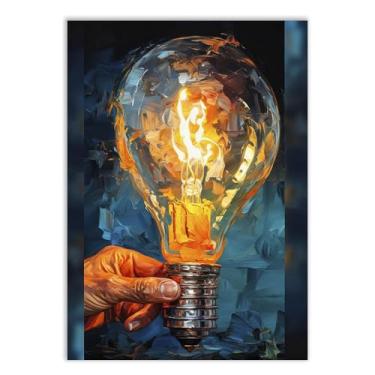 Imagem de Placa Decorativa Lâmpada Ideia Invenção Empreendedorismo Decoração Poster Quarto Sala