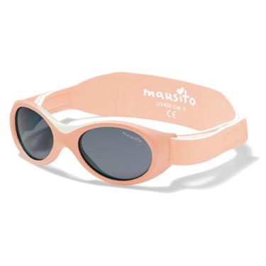 Imagem de Mausito Óculos de sol para bebês de 0 a 24 meses | Óculos de sol infantis flexíveis livres de BPA com alça ajustável | Sunnies 100% de proteção UV, Pêssego, 0-24 months