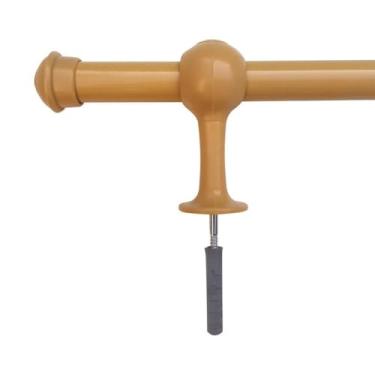 Imagem de Kit Varão de Madeira Para Cortina Simples 2,00 Metros 19mm com Ponteira e Suporte