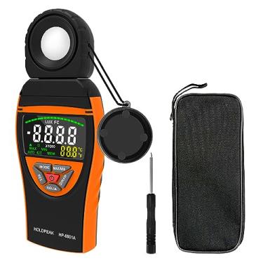 Imagem de Medidor de luz HOLDPEAK 8801A Digital Iluminância/Medidor de luz 270° Rotação do Sensor Alcance da Cabeça de até 400.000 Lux Armazenamento de Dados Tela LCD Colorida para Fotografia, Cultivo de Plantas