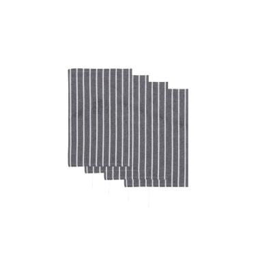 Imagem de Pano de Prato Copa 40cm Guardanapo Listrado Branco Jogo 4un