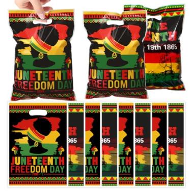 Imagem de Sacos de plástico para Dia de Juneteenth Day, 50 peças, The Black History Month Day, Celofane, Sacos de presente para doces, lanches, biscoitos, saco de guloseimas, afro-americano, BHM, Independência