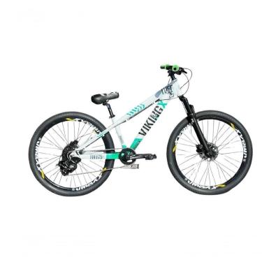 Imagem de Bicicleta Viking Branco Verde Aro 26 Câmbio Shimano 1x8 Cassete Freio Hidraulico