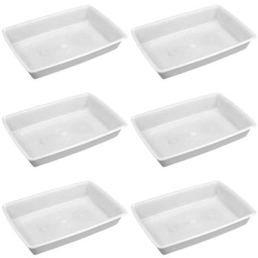 Imagem de Kit 6 Bandejas de Plástico 7L Bacia Plasvale 45x30x8cm Açougue Restaurante