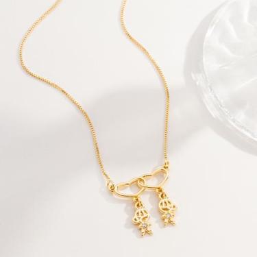 Imagem de Colar Pingente Canga 2 Filhos Banhado Ouro 18K, Semi jóia - SEM MARCA