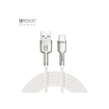 Imagem de Cabo Smartphone Hrebos Cb251c Tipo C 100w 3.1a Trançado