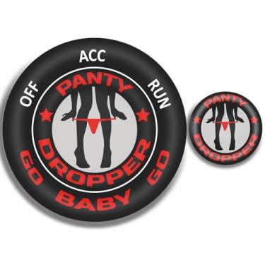 Imagem de ToolEpic Para Dodge Challenger Charger Durango Accessories 2015-2021 – Botão de parada de partida do motor, emblema vermelho rubi – Acessório de crachá de design exclusivo estilo "PANTY DROPPER", perfeito para decalques