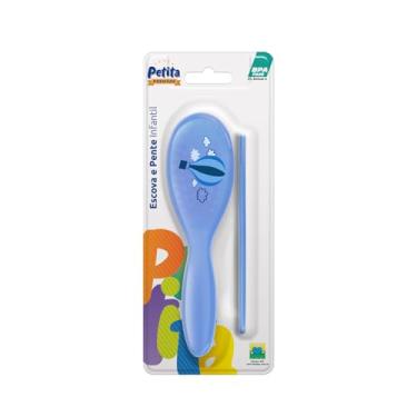 Imagem de Petita Escova E Pente Infantil Color - Azul Azul