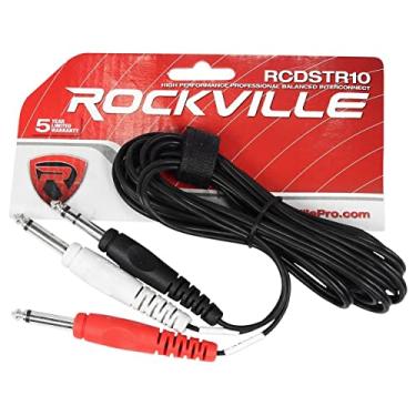Imagem de New Rockville RCDSTR10B TRS para cabo Y duplo de 0,6 cm (1/4") 100% cobre