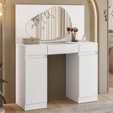 Imagem de Penteadeira com Espelho 133cm X 105cm Mimo Branco