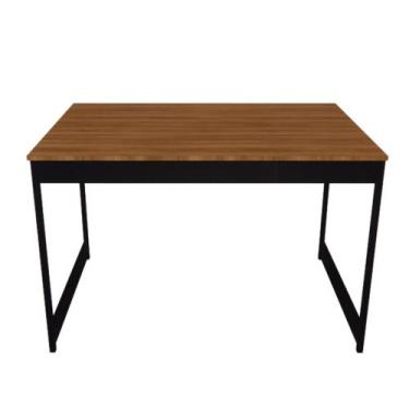 Imagem de Mesa Sala De Estar E Jantar Estilo Industrial Madeira Pés De Aço Wild 