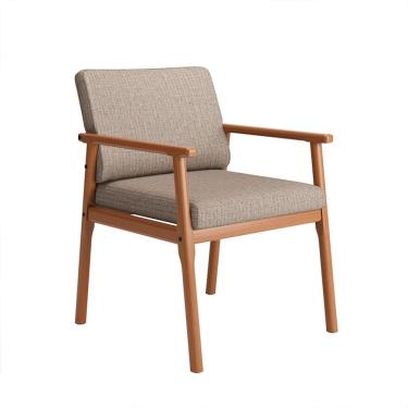 Imagem de Poltrona Veneza Cinza e Madeira